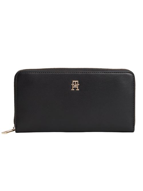 Portafoglio nero in poliuretano Tommy Hilfiger | AW0AW17744BDS